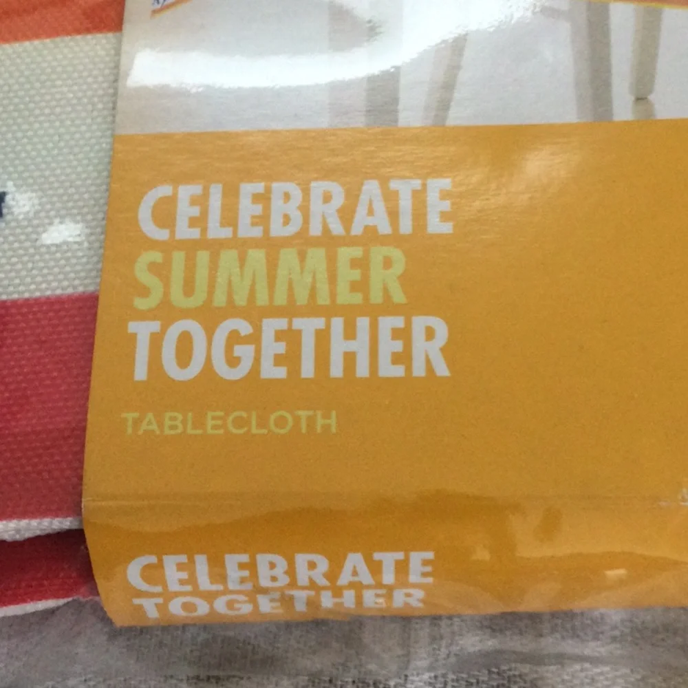 Summer fun table cloth  indoors or out. 60” by 84” oblong. Washable polyester.
